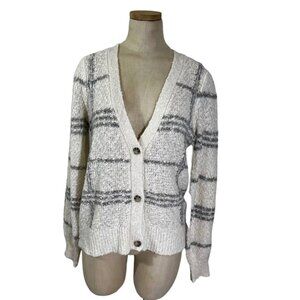 Joie beige gray striped women's cardigan button down women's Sz S NWT